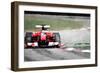 Ferrari F1 on Track Watercolor-NaxArt-Framed Art Print