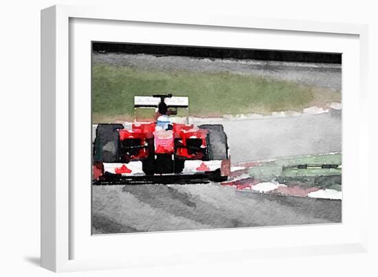 Ferrari F1 on Track Watercolor-NaxArt-Framed Art Print