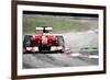 Ferrari F1 on Track Watercolor-NaxArt-Framed Premium Giclee Print