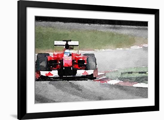 Ferrari F1 on Track Watercolor-NaxArt-Framed Premium Giclee Print