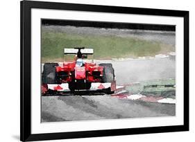 Ferrari F1 on Track Watercolor-NaxArt-Framed Premium Giclee Print