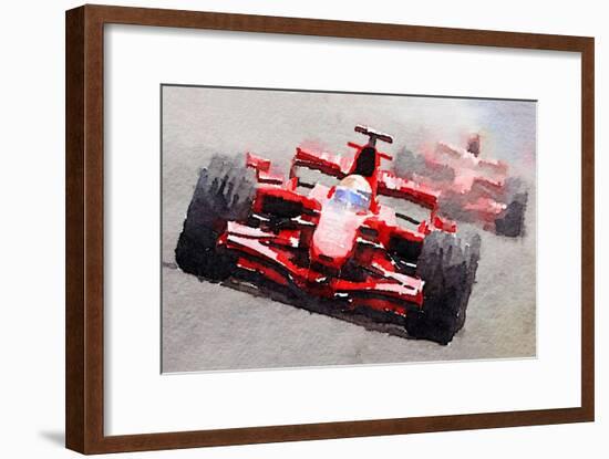 Ferrari F1 Race Watercolor-NaxArt-Framed Art Print