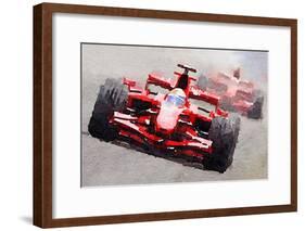 Ferrari F1 Race Watercolor-NaxArt-Framed Art Print