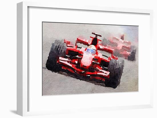 Ferrari F1 Race Watercolor-NaxArt-Framed Art Print