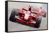 Ferrari F1 Race Watercolor-NaxArt-Framed Stretched Canvas