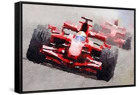 Ferrari F1 Race Watercolor-NaxArt-Framed Stretched Canvas