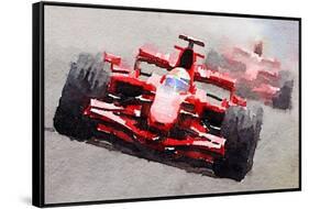 Ferrari F1 Race Watercolor-NaxArt-Framed Stretched Canvas