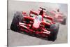 Ferrari F1 Race Watercolor-NaxArt-Stretched Canvas