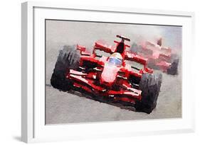 Ferrari F1 Race Watercolor-NaxArt-Framed Art Print