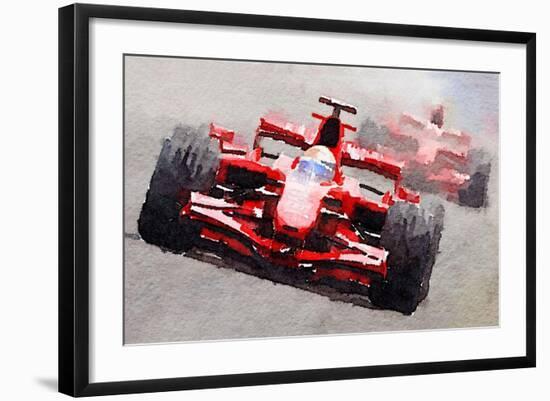 Ferrari F1 Race Watercolor-NaxArt-Framed Art Print