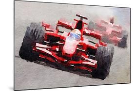 Ferrari F1 Race Watercolor-NaxArt-Mounted Art Print