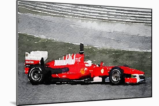 Ferrari F1 Racing Watercolor-NaxArt-Mounted Art Print