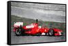 Ferrari F1 Racing Watercolor-NaxArt-Framed Stretched Canvas