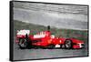 Ferrari F1 Racing Watercolor-NaxArt-Framed Stretched Canvas