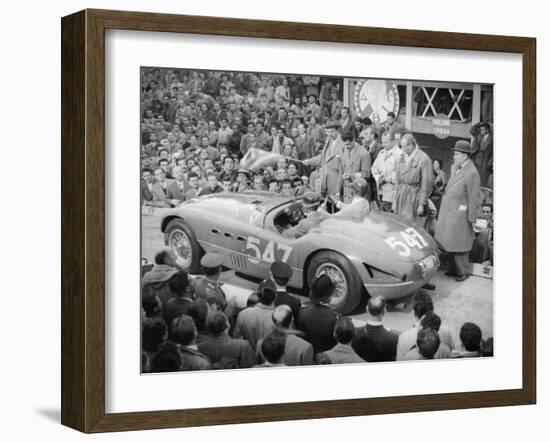 Ferrari of Giannino Marzotto, Mille Miglia, Italy, 1953-null-Framed Photographic Print