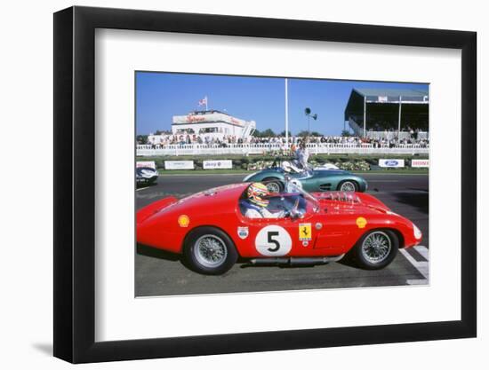 Ferrari on starting grid.1998 Goodwood revival-null-Framed Photographic Print