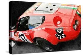 Ferrari Reear Detail Watercolor-NaxArt-Stretched Canvas