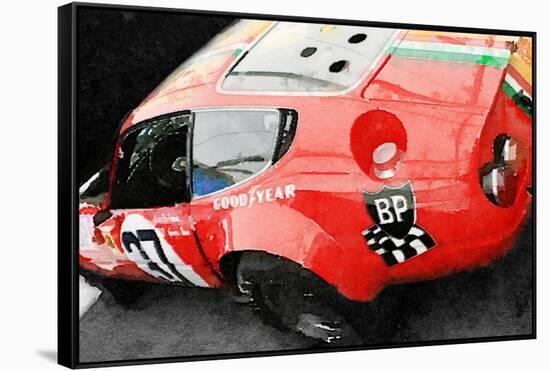 Ferrari Reear Detail Watercolor-NaxArt-Framed Stretched Canvas