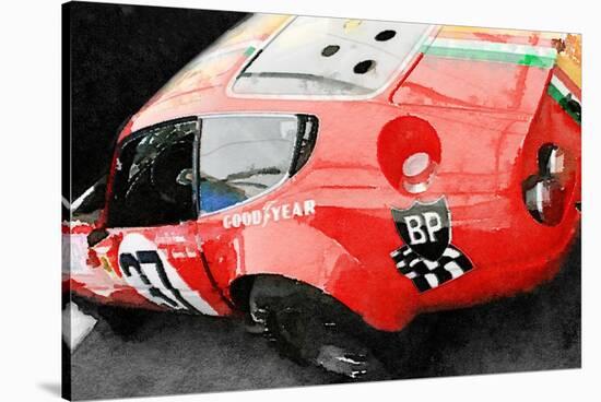 Ferrari Reear Detail Watercolor-NaxArt-Stretched Canvas