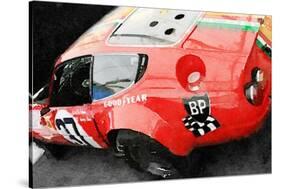 Ferrari Reear Detail Watercolor-NaxArt-Stretched Canvas