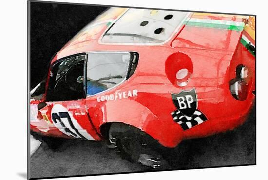Ferrari Reear Detail Watercolor-NaxArt-Mounted Art Print