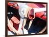 Ferrari Steering Wheel Watercolor-NaxArt-Framed Art Print