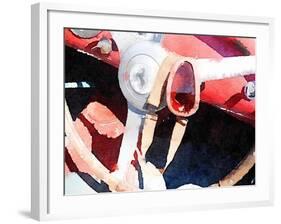 Ferrari Steering Wheel Watercolor-NaxArt-Framed Art Print