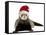 Ferret Wearing Christmas Hat-null-Framed Stretched Canvas