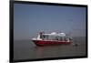 Ferries, Boats And Oil Rigs All Co-Exist On Mobile Bay In Alabama-Carol Highsmith-Framed Art Print