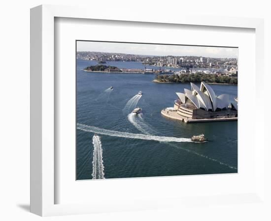 Ferries Pass the Sydney Opera House-null-Framed Photographic Print