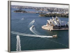 Ferries Pass the Sydney Opera House-null-Framed Photographic Print