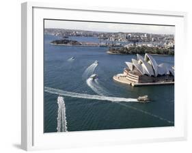 Ferries Pass the Sydney Opera House-null-Framed Photographic Print