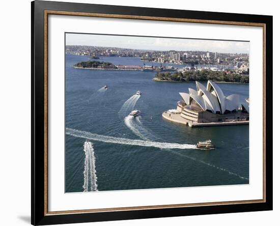 Ferries Pass the Sydney Opera House-null-Framed Photographic Print