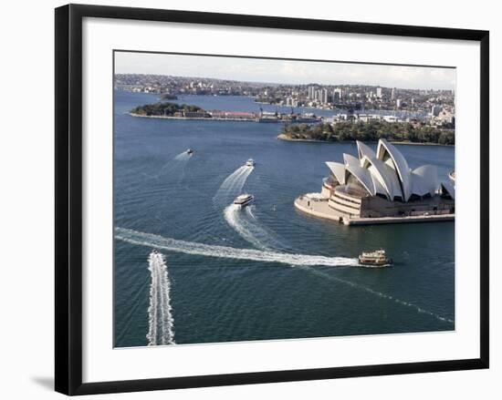 Ferries Pass the Sydney Opera House-null-Framed Photographic Print