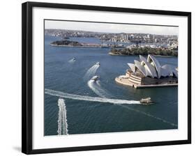 Ferries Pass the Sydney Opera House-null-Framed Photographic Print