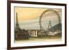 Ferris Wheel and Eiffel Tower-null-Framed Premium Giclee Print