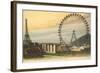 Ferris Wheel and Eiffel Tower-null-Framed Art Print