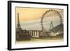 Ferris Wheel and Eiffel Tower-null-Framed Art Print