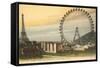 Ferris Wheel and Eiffel Tower-null-Framed Stretched Canvas