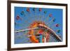 Ferris Wheel and Roller Coaster at Expo 1970-null-Framed Photographic Print