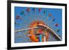 Ferris Wheel and Roller Coaster at Expo 1970-null-Framed Photographic Print