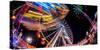 Ferris Wheel and various other funfair rides at night at Nottingham's Goose Fair, Nottingham, Notti-Frank Fell-Stretched Canvas