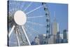 Ferris Wheel and Wan Chai Skyline, Hong Kong Island, Hong Kong, China, Asia-Ian Trower-Stretched Canvas