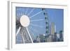 Ferris Wheel and Wan Chai Skyline, Hong Kong Island, Hong Kong, China, Asia-Ian Trower-Framed Photographic Print