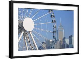 Ferris Wheel and Wan Chai Skyline, Hong Kong Island, Hong Kong, China, Asia-Ian Trower-Framed Photographic Print