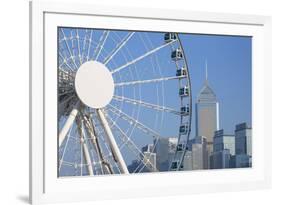 Ferris Wheel and Wan Chai Skyline, Hong Kong Island, Hong Kong, China, Asia-Ian Trower-Framed Photographic Print