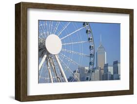 Ferris Wheel and Wan Chai Skyline, Hong Kong Island, Hong Kong, China, Asia-Ian Trower-Framed Photographic Print