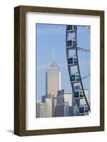 Ferris Wheel and Wan Chai Skyline, Hong Kong Island, Hong Kong, China, Asia-Ian Trower-Framed Photographic Print