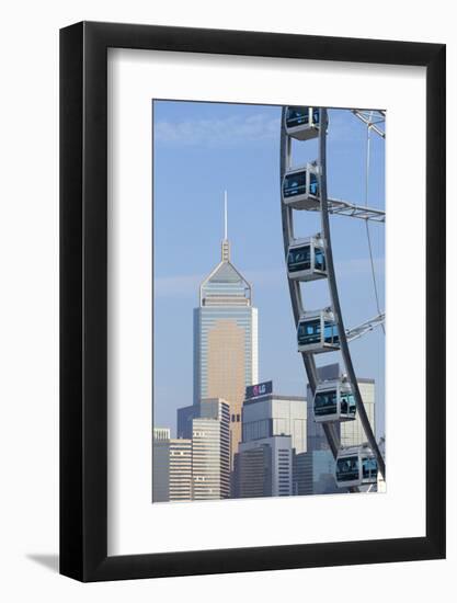 Ferris Wheel and Wan Chai Skyline, Hong Kong Island, Hong Kong, China, Asia-Ian Trower-Framed Photographic Print