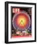 Ferris Wheel at the San Mateo County Fair Lit Up at Night, June 23, 2006-Roger Vail-Framed Premium Photographic Print